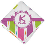Butterflies & Stripes Cloth Cocktail Napkin - Single w/ Name and Initial