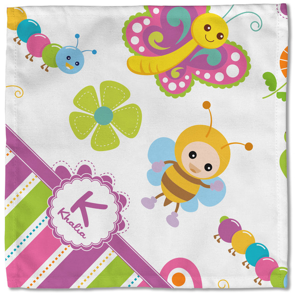 Butterflies & Stripes Cloth Napkins - Personalized Lunch (Single Full Open)