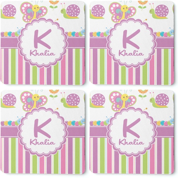 Butterflies & Stripes Coaster Rubber Back - Apvl