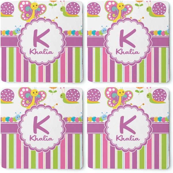 Butterflies & Stripes Coaster Rubber Back - Apvl