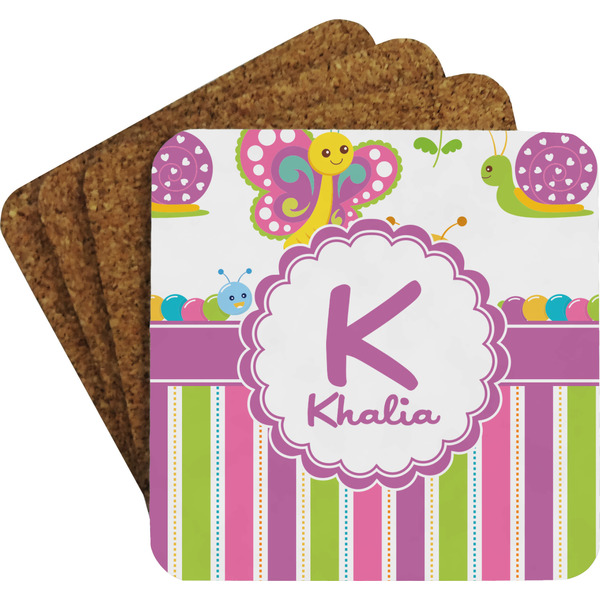 Butterflies & Stripes Coaster Set (Personalized)