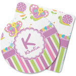 Butterflies & Stripes Rubber Backed Coaster (Personalized)