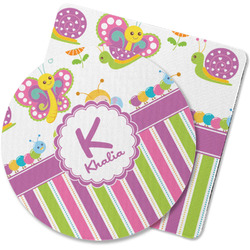 Butterflies & Stripes Rubber Backed Coaster (Personalized)