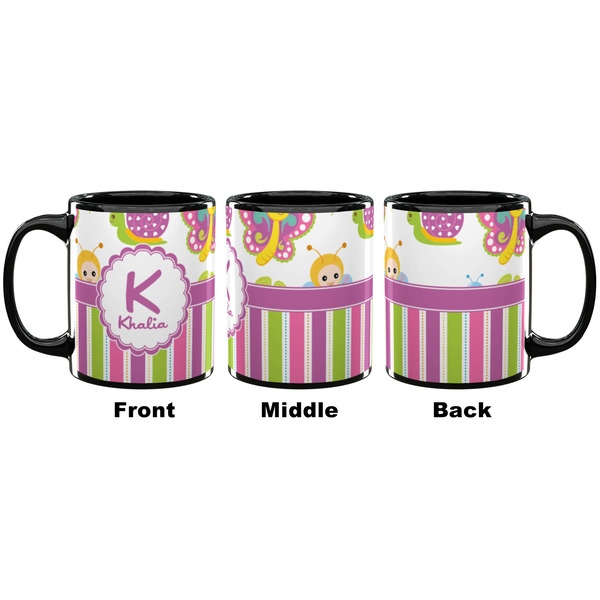 Butterflies & Stripes Coffee Mug - 11 oz - Black APPROVAL