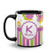 Butterflies & Stripes Coffee Mug - 11 oz - Black