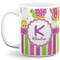 Butterflies & Stripes 11 Oz Coffee Mug - White (Personalized)