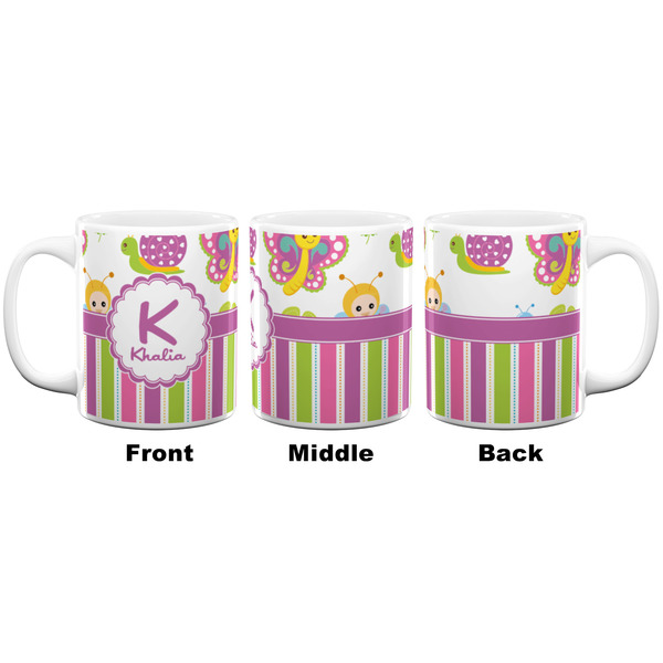 Butterflies & Stripes Coffee Mug - 11 oz - White APPROVAL