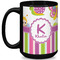 Butterflies & Stripes Coffee Mug - 15 oz - Black Full