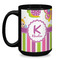 Butterflies & Stripes Coffee Mug - 15 oz - Black