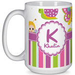 Butterflies & Stripes 15 Oz Coffee Mug - White (Personalized)