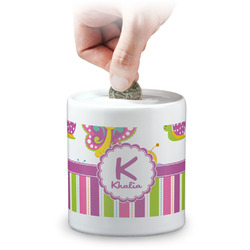 Butterflies & Stripes Coin Bank (Personalized)