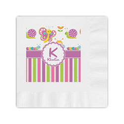 Butterflies & Stripes Coined Cocktail Napkins (Personalized)