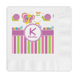Butterflies & Stripes Embossed Decorative Napkins (Personalized)