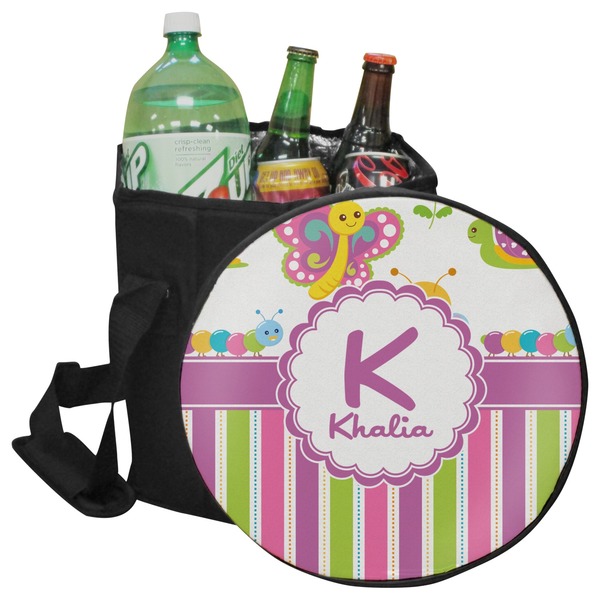 Custom Butterflies & Stripes Collapsible Cooler & Seat (Personalized)