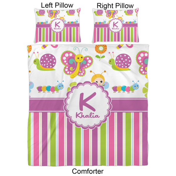 Butterflies & Stripes Comforter Set - Queen - Approval
