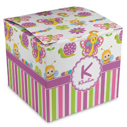 Butterflies & Stripes Cube Favor Gift Boxes (Personalized)