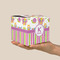 Butterflies & Stripes Cube Favor Gift Box - On Hand - Scale View