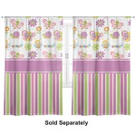 Butterflies & Stripes Curtain Panel - Custom Size