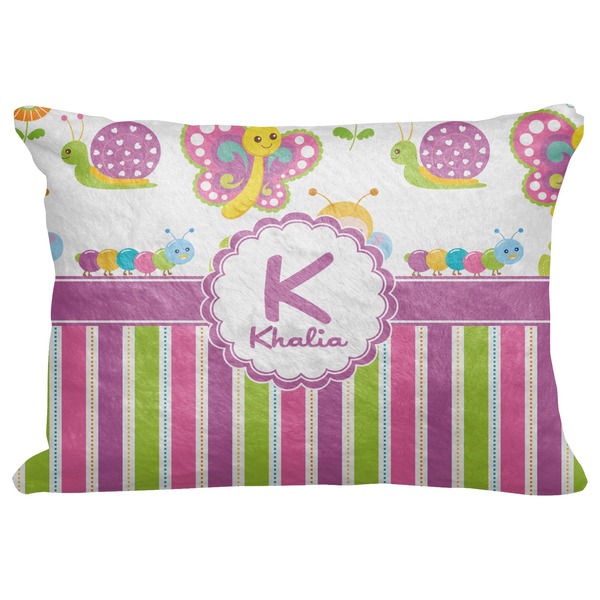 Custom Butterflies & Stripes Decorative Baby Pillowcase - 16"x12" (Personalized)