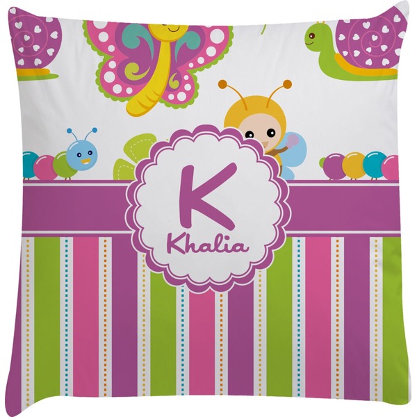 Custom Butterflies & Stripes Decorative Pillow Case (Personalized)