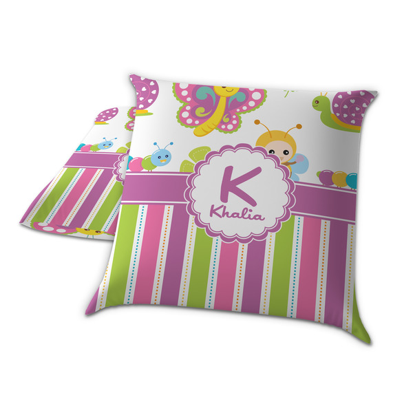 Butterflies & Stripes Decorative Pillow Case - TWO