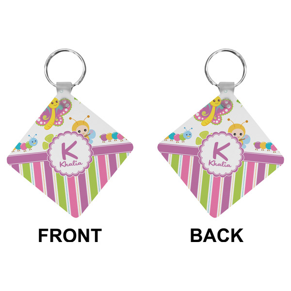 Butterflies & Stripes Diamond Keychain (Front + Back)