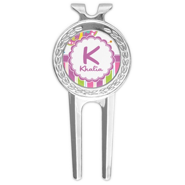 Custom Butterflies & Stripes Golf Divot Tool & Ball Marker (Personalized)