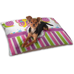 Butterflies & Stripes Dog Bed - Small w/ Name and Initial