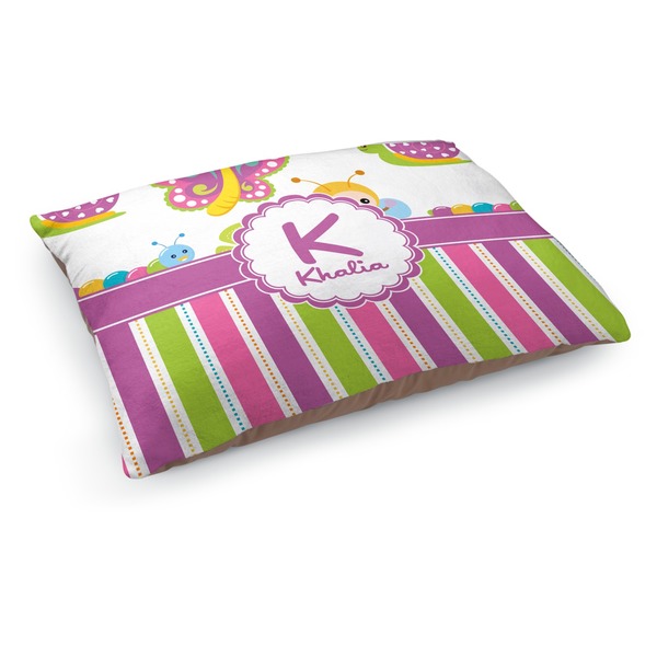 Custom Butterflies & Stripes Dog Bed - Medium w/ Name and Initial