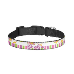 Butterflies & Stripes Dog Collar - Large (Personalized)