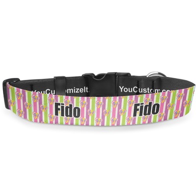 Butterflies & Stripes Deluxe Dog Collar (Personalized)