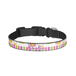 Butterflies & Stripes Dog Collar - Small (Personalized)