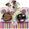Butterflies & Stripes Dog Food Mat - Medium LIFESTYLE