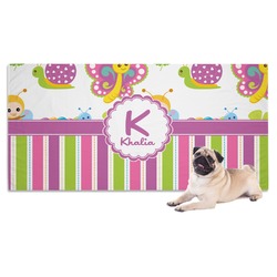 Butterflies & Stripes Dog Towel (Personalized)
