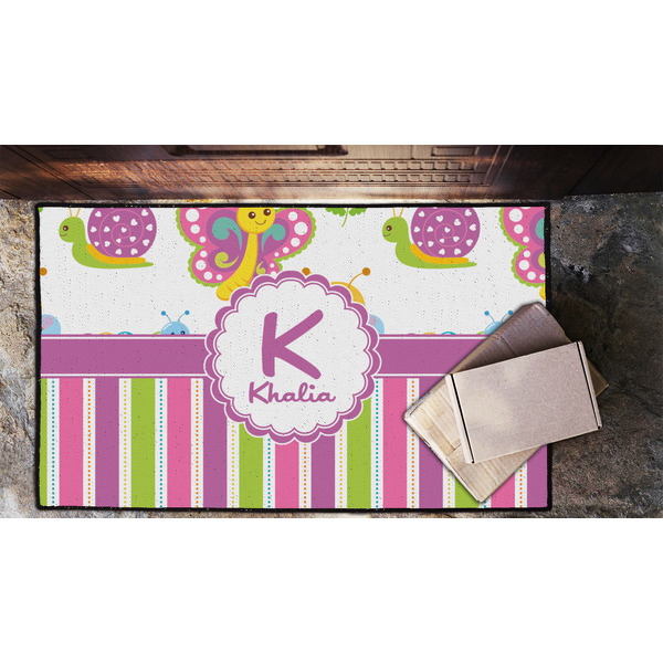 Butterflies & Stripes Door Mat - LIFESTYLE (Lrg)