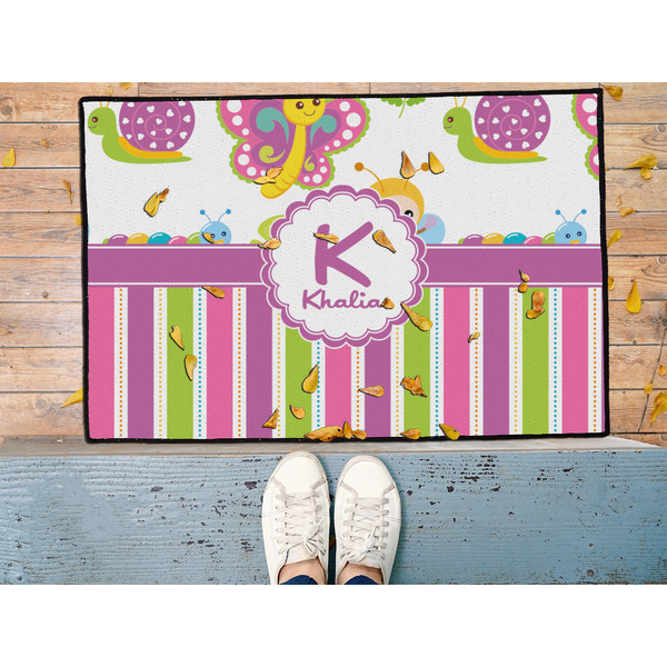Butterflies & Stripes Door Mat - LIFESTYLE (Med)