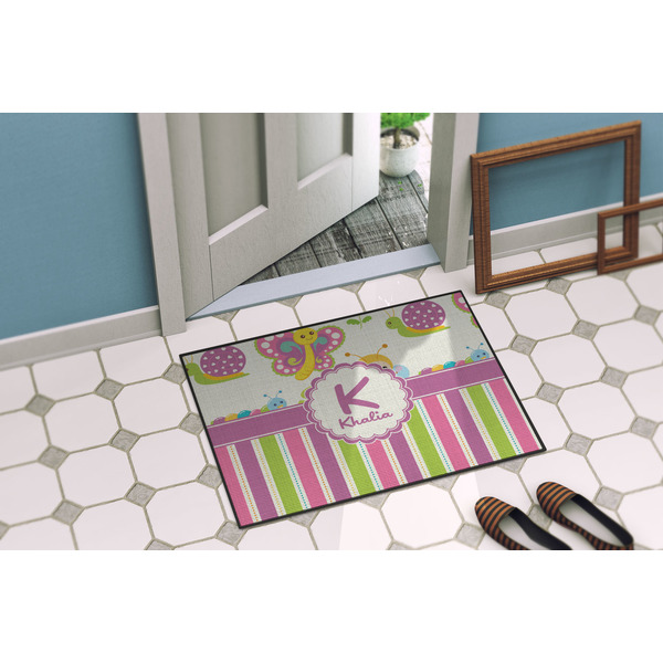 Butterflies & Stripes Door Mat Lifestyle