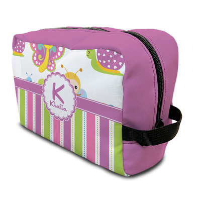 Butterflies & Stripes Toiletry Bag / Dopp Kit (Personalized)