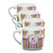 Butterflies & Stripes Double Shot Espresso Cups - Set of 4 (Personalized)