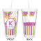 Butterflies & Stripes Double Wall Tumbler with Straw - Approval