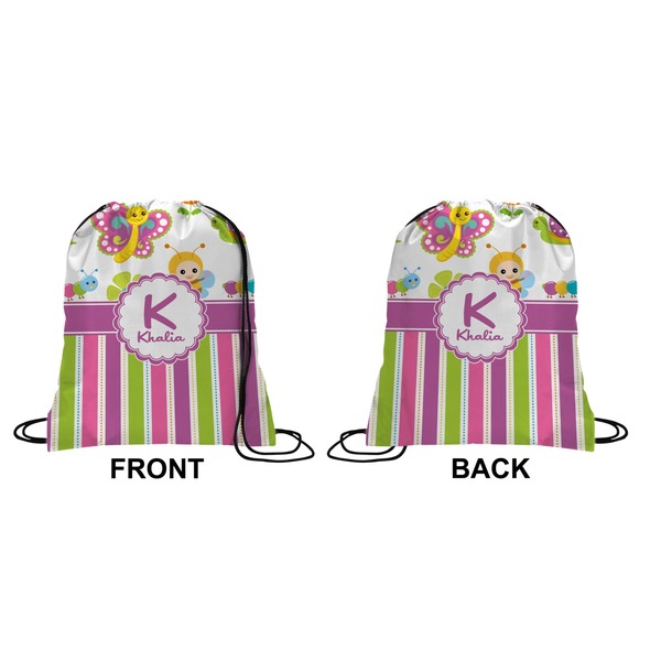 Butterflies & Stripes Drawstring Backpack