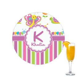 Butterflies & Stripes Printed Drink Topper - 2.15" (Personalized)