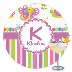 Butterflies & Stripes Printed Drink Topper - 3.5" (Personalized)
