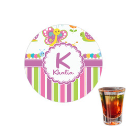 Butterflies & Stripes Printed Drink Topper - 1.5" (Personalized)