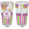 Butterflies & Stripes Pint Glass - Full Color - Front & Back Views