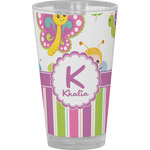 Butterflies & Stripes Pint Glass - Full Color (Personalized)