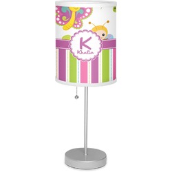 Butterflies & Stripes 7" Drum Lamp with Shade (Personalized)