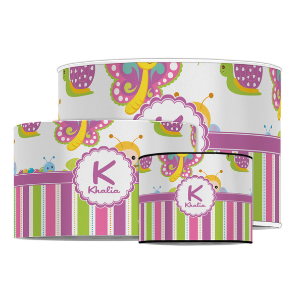 Butterflies & Stripes Drum Lampshades - MAIN