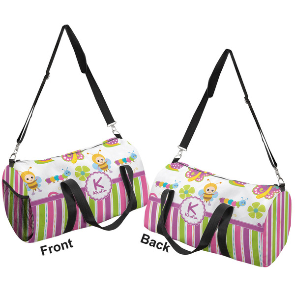 Butterflies & Stripes Duffle bag large front and back sides
