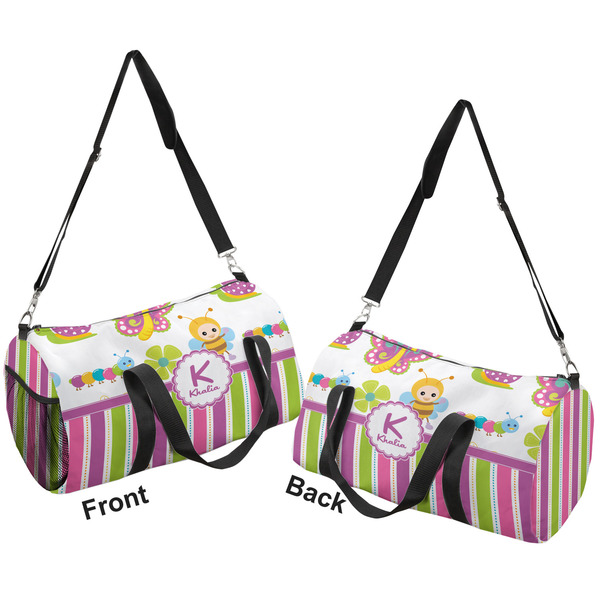 Butterflies & Stripes Duffle bag small front and back sides